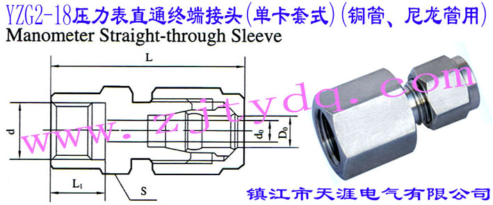 YZG2-18ֱͨK˽^(οʽ)(~ܡ)Manometer Straight-through Sleeve