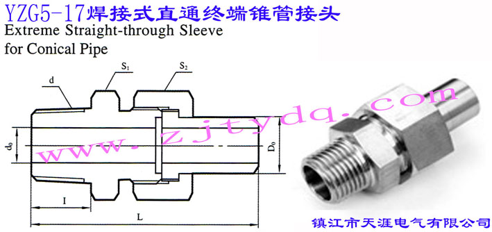 YZG5-17 ʽֱͨKFܽ^Extreme Straight-through Connector for conical Pipe